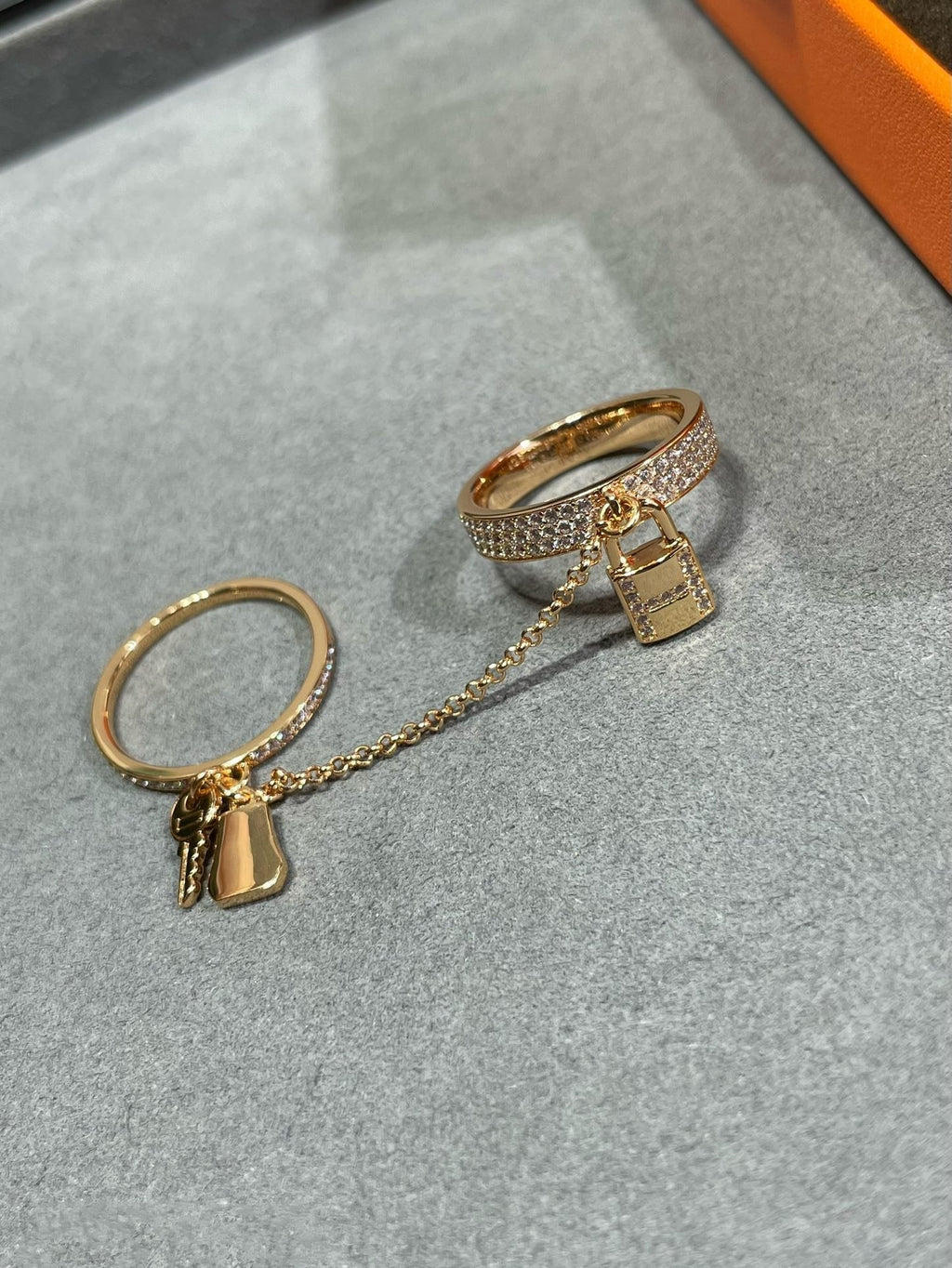 [sparkle Jewelry ]HM KELLY CLOCHETTE DOUBLE RING IN  WITH DIAMONDS