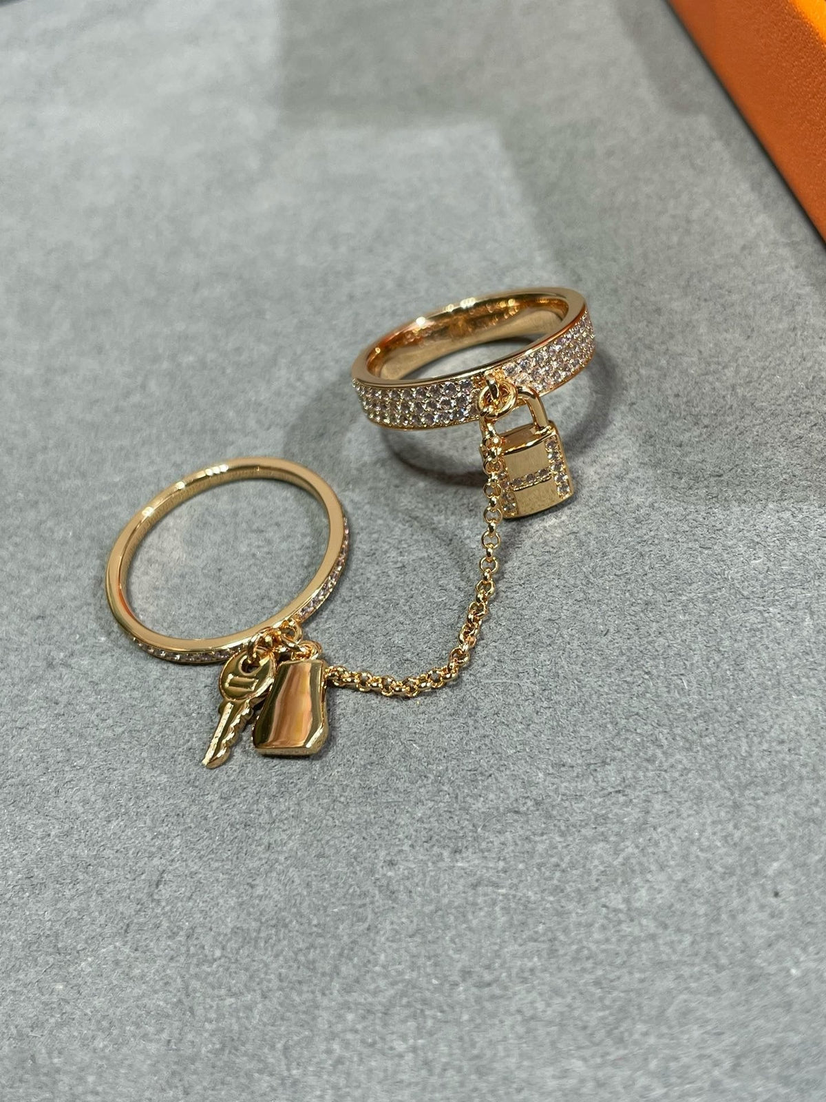 [sparkle Jewelry ]HM KELLY CLOCHETTE DOUBLE RING IN  WITH DIAMONDS