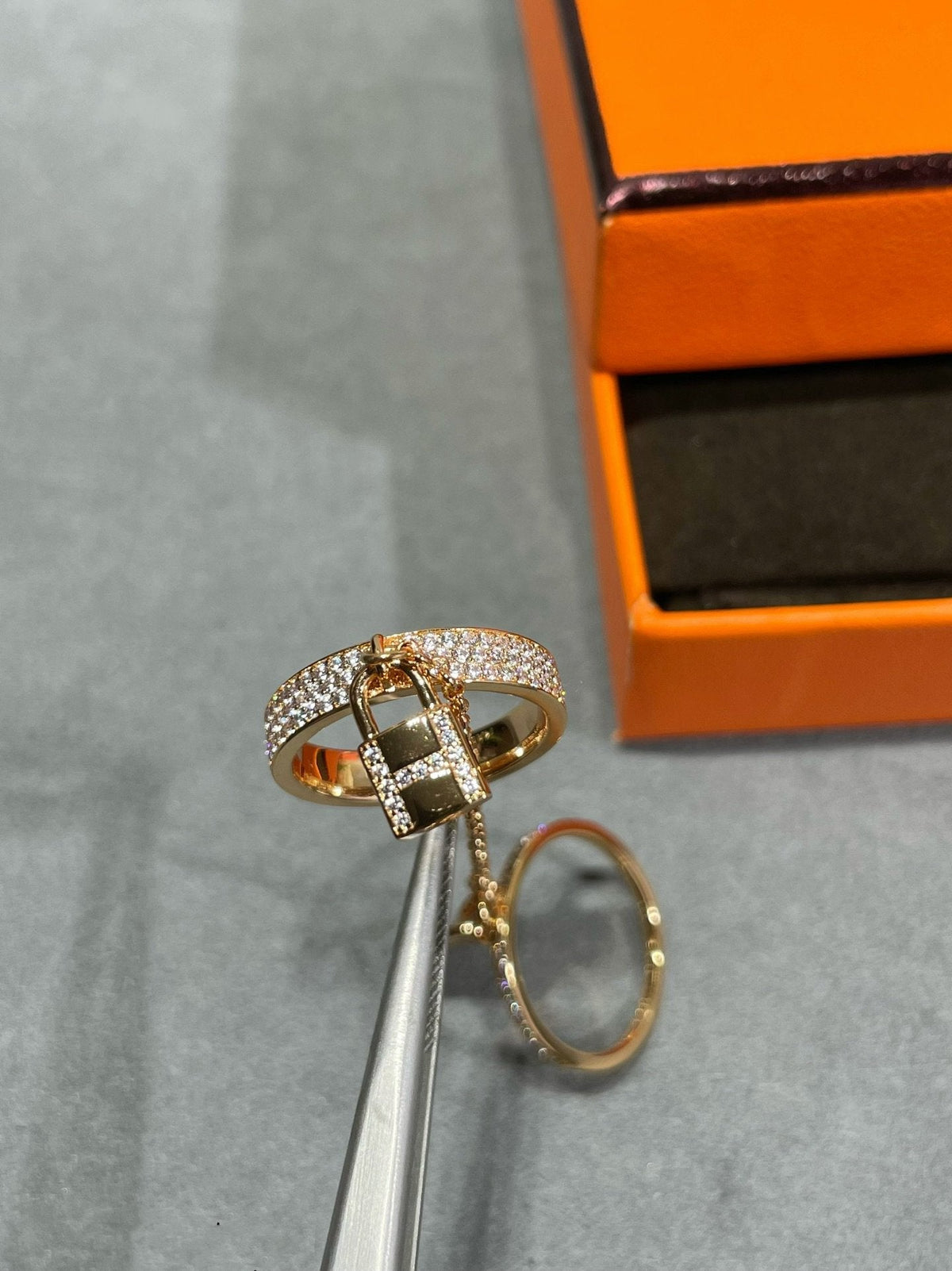 [sparkle Jewelry ]HM KELLY CLOCHETTE DOUBLE RING IN  WITH DIAMONDS