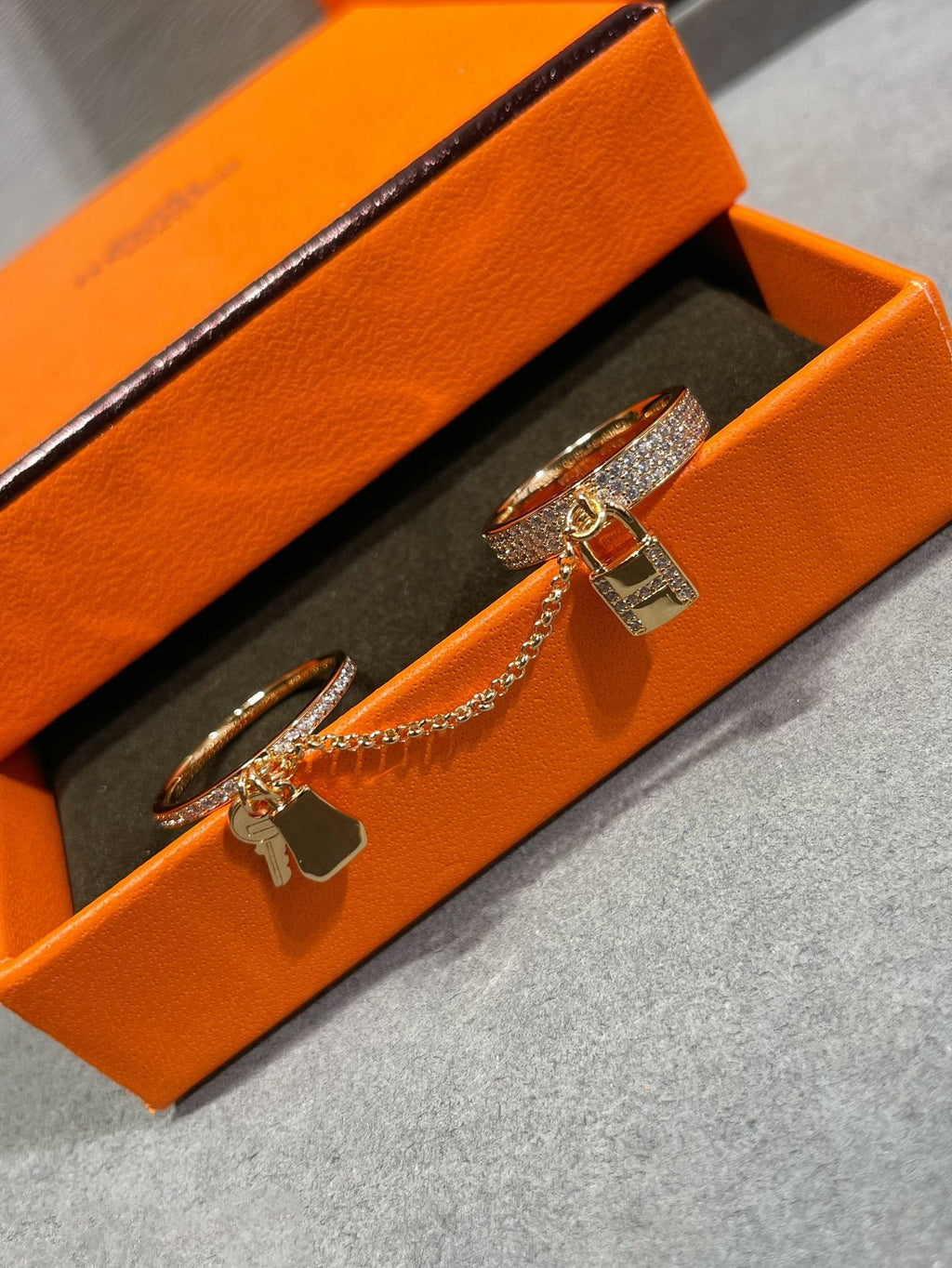 [sparkle Jewelry ]HM KELLY CLOCHETTE DOUBLE RING IN  WITH DIAMONDS