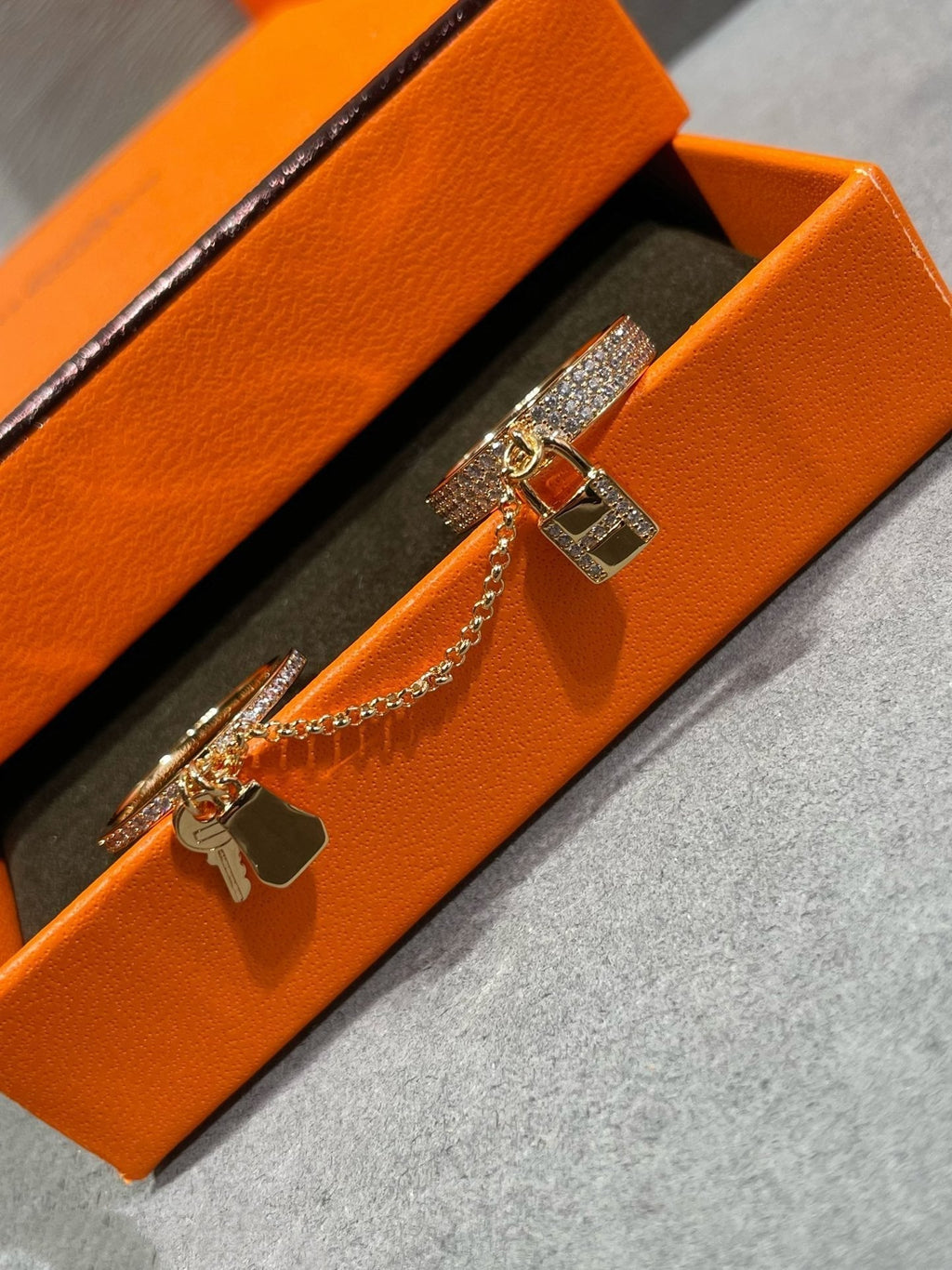 [sparkle Jewelry ]HM KELLY CLOCHETTE DOUBLE RING IN  WITH DIAMONDS