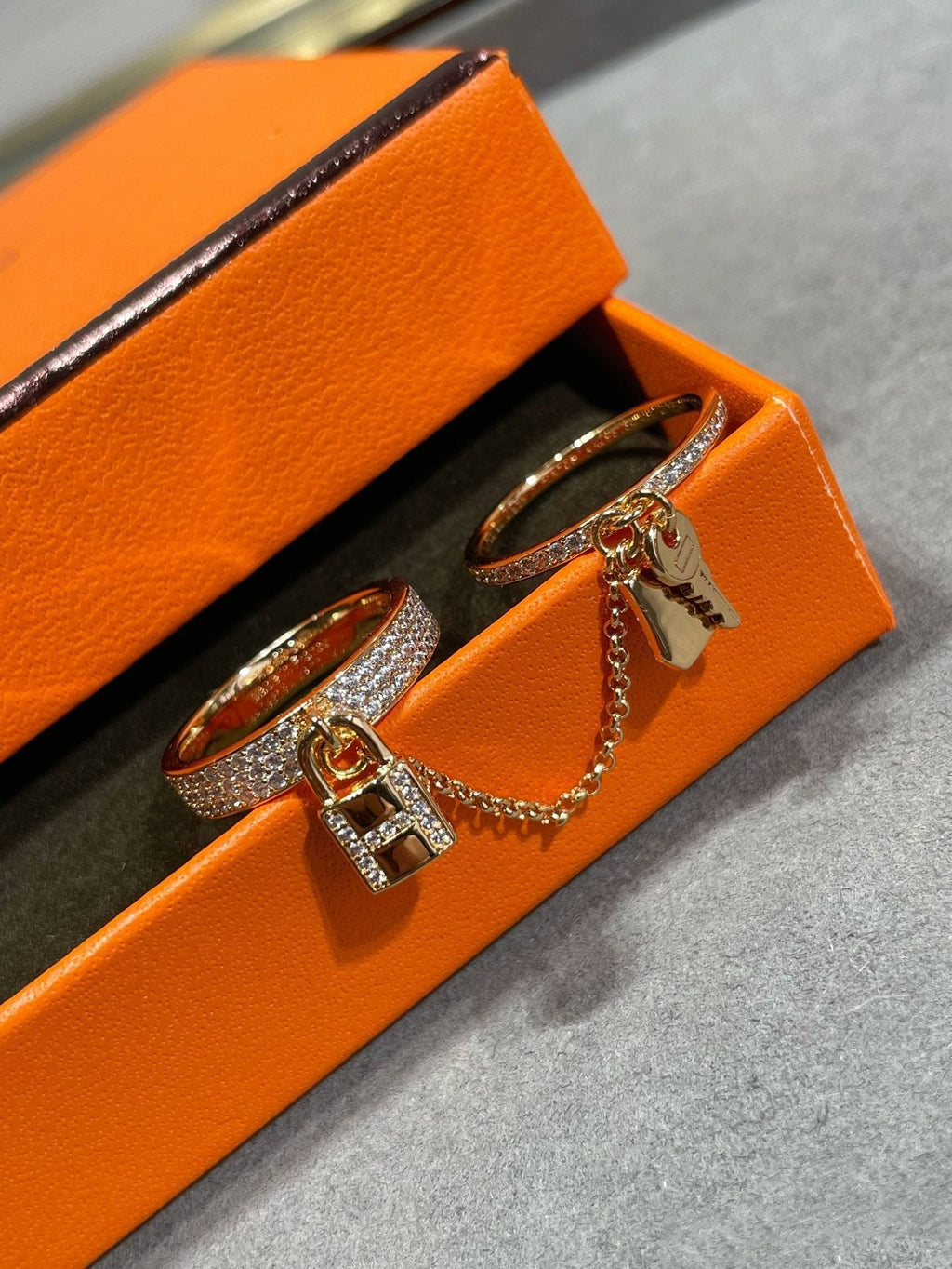 [sparkle Jewelry ]HM KELLY CLOCHETTE DOUBLE RING IN  WITH DIAMONDS