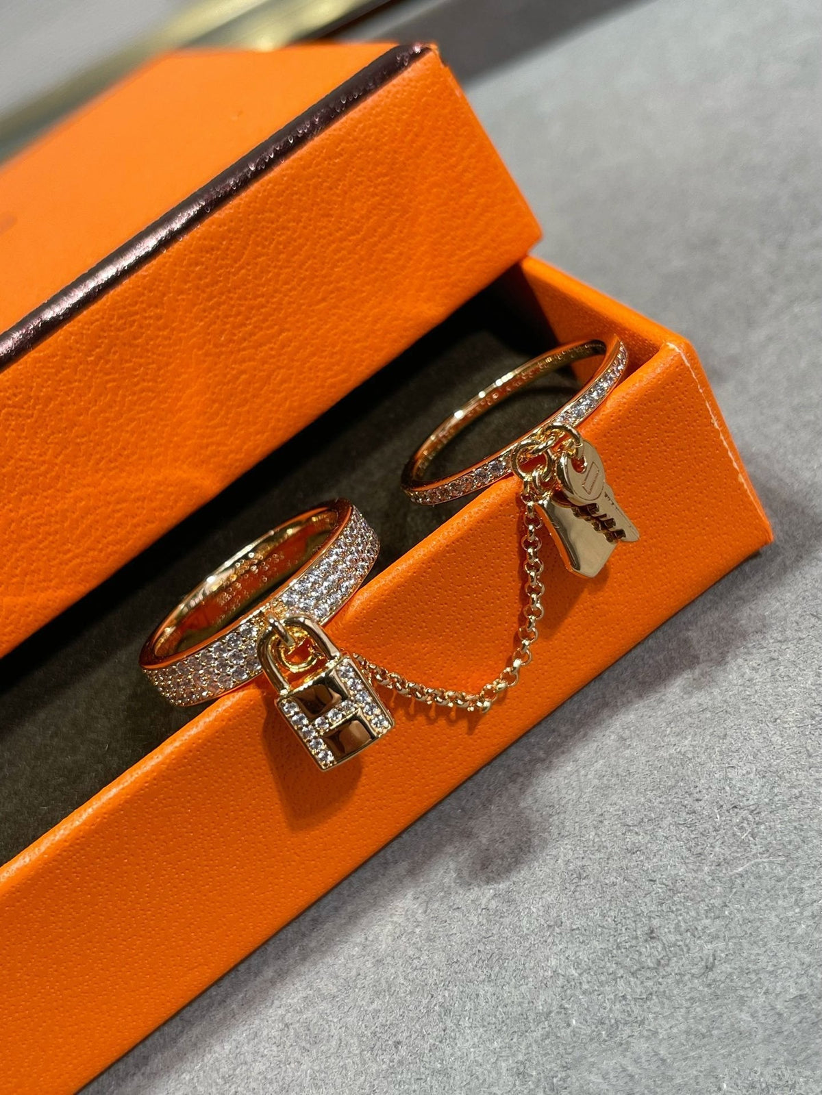 [sparkle Jewelry ]HM KELLY CLOCHETTE DOUBLE RING IN  WITH DIAMONDS
