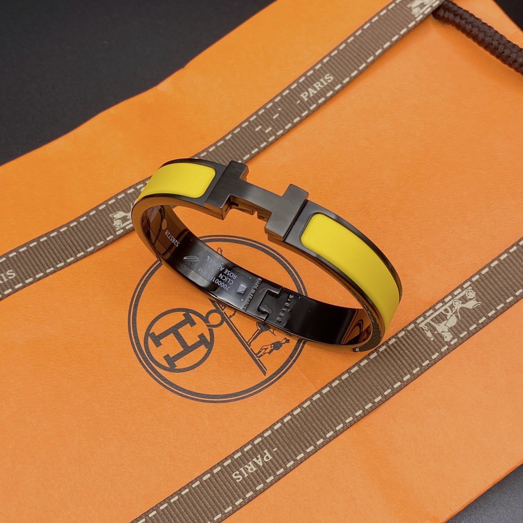 [sparkle Jewelry ]CLIC HM SO BLACK YELLOW BRACELET