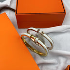 [sparkle Jewelry ]CLASSIC HM CLIC WHITE 8MM ENAMEL BRACELET