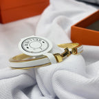 [sparkle Jewelry ]CLASSIC HM CLIC WHITE 8MM ENAMEL BRACELET