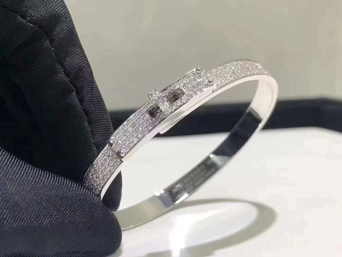 [sparkle Jewelry ]HM KELLY BRACELET IN SILVER AND FULL PAVE DIAMOND