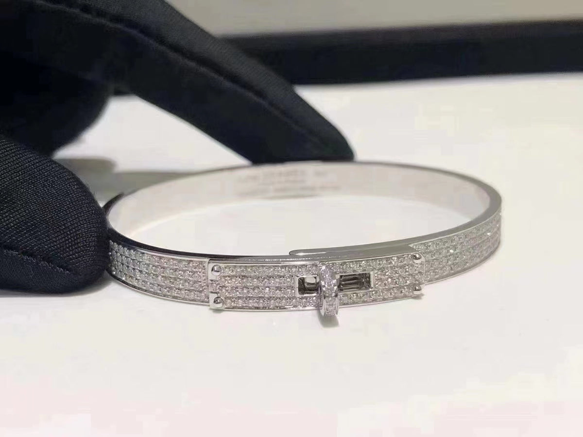 [sparkle Jewelry ]HM KELLY BRACELET IN SILVER AND FULL PAVE DIAMOND