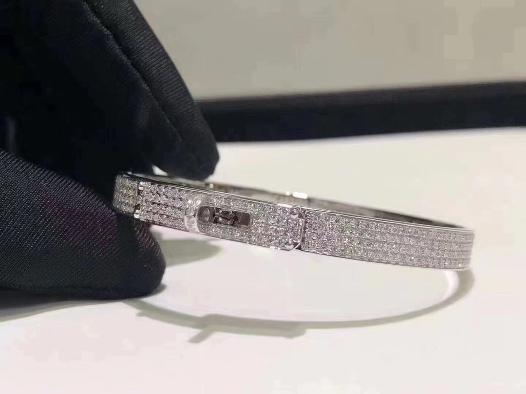 [sparkle Jewelry ]HM KELLY BRACELET IN SILVER AND FULL PAVE DIAMOND