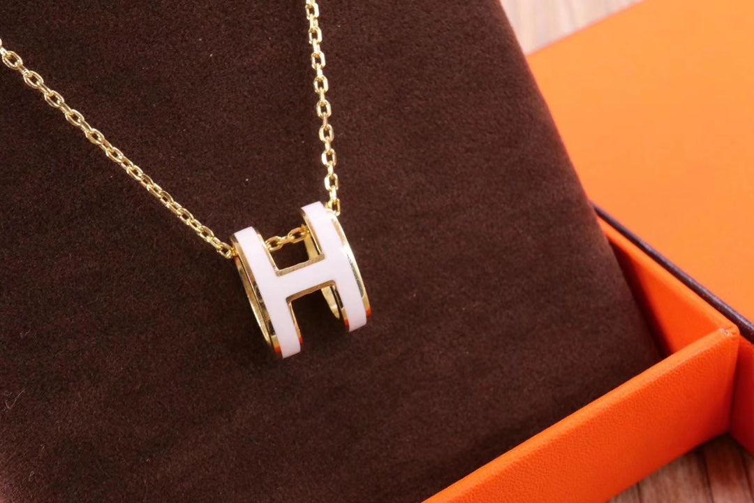 [sparkle Jewelry ]HM CLIC YELLOW ENAMEL GOLD NECKLACE