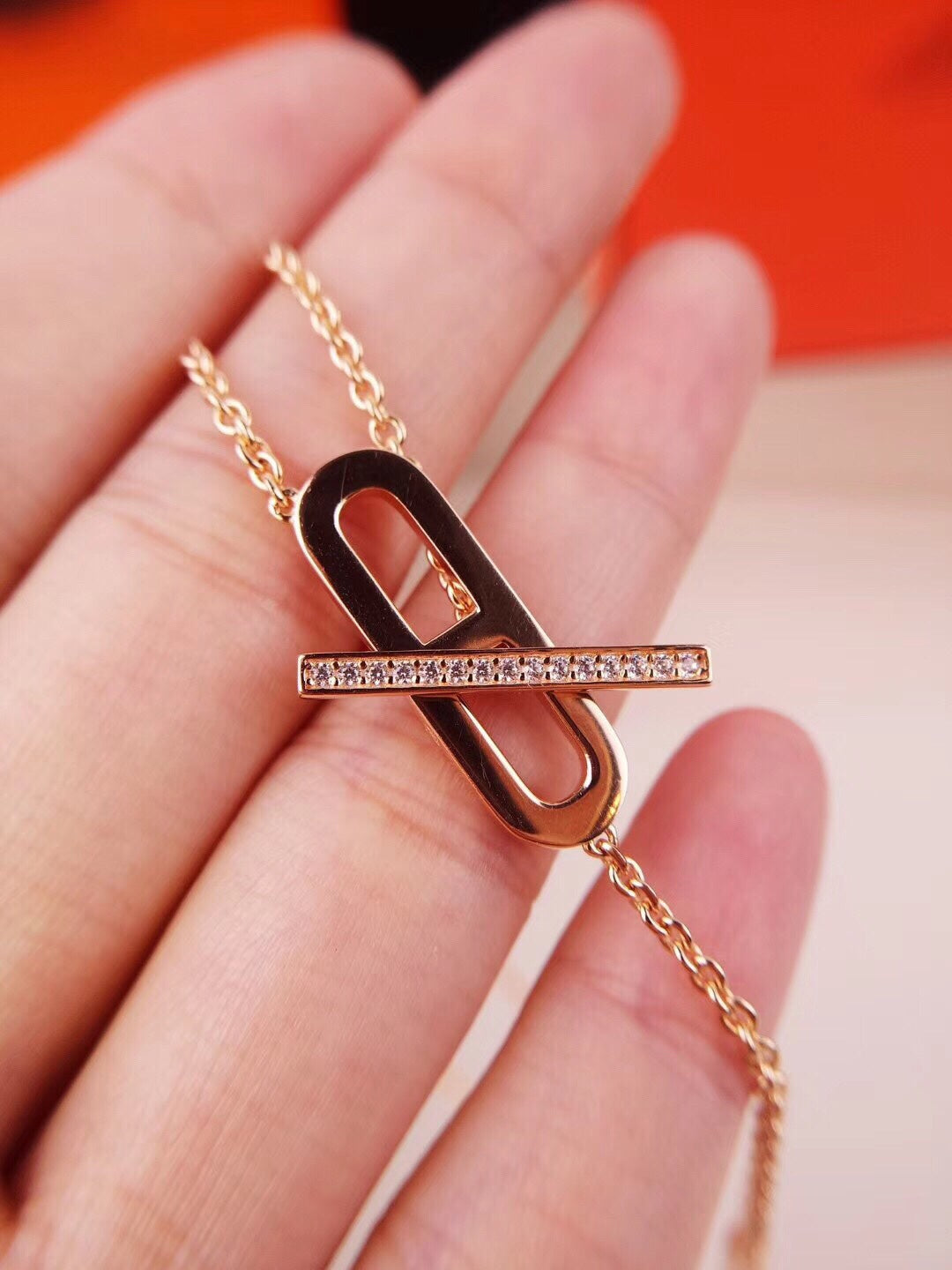 [Sparkle]HM FIRE PIG NOSE NECKLACE TRENDY STREET