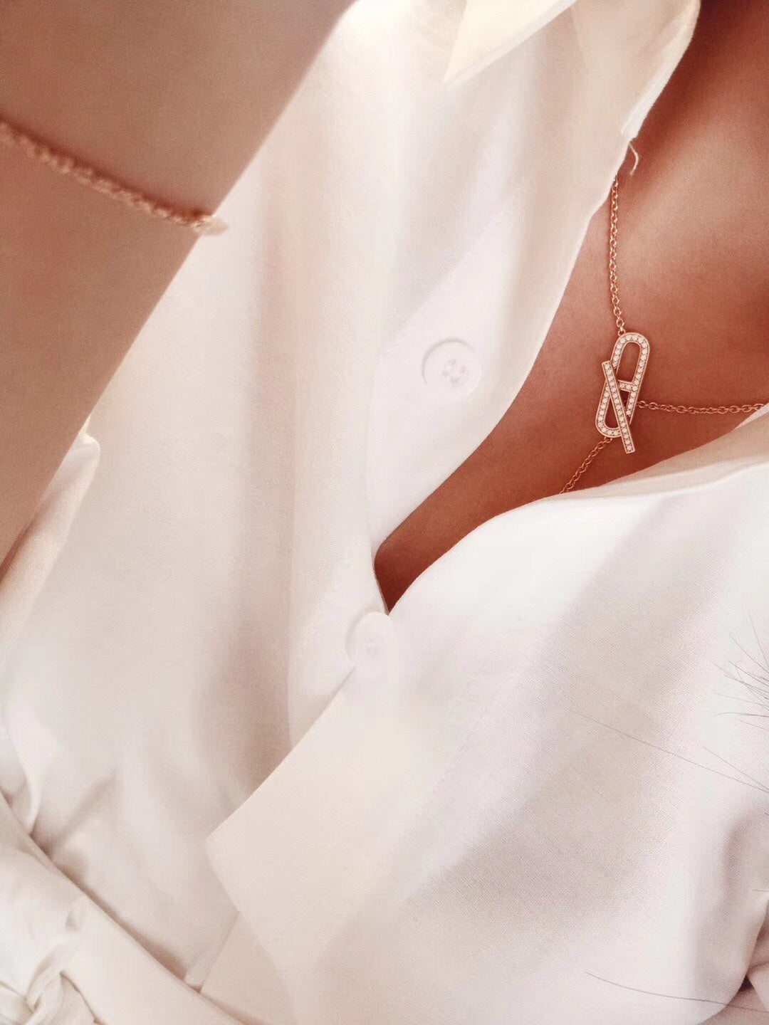 [Sparkle]HM FIRE PIG NOSE NECKLACE TRENDY STREET
