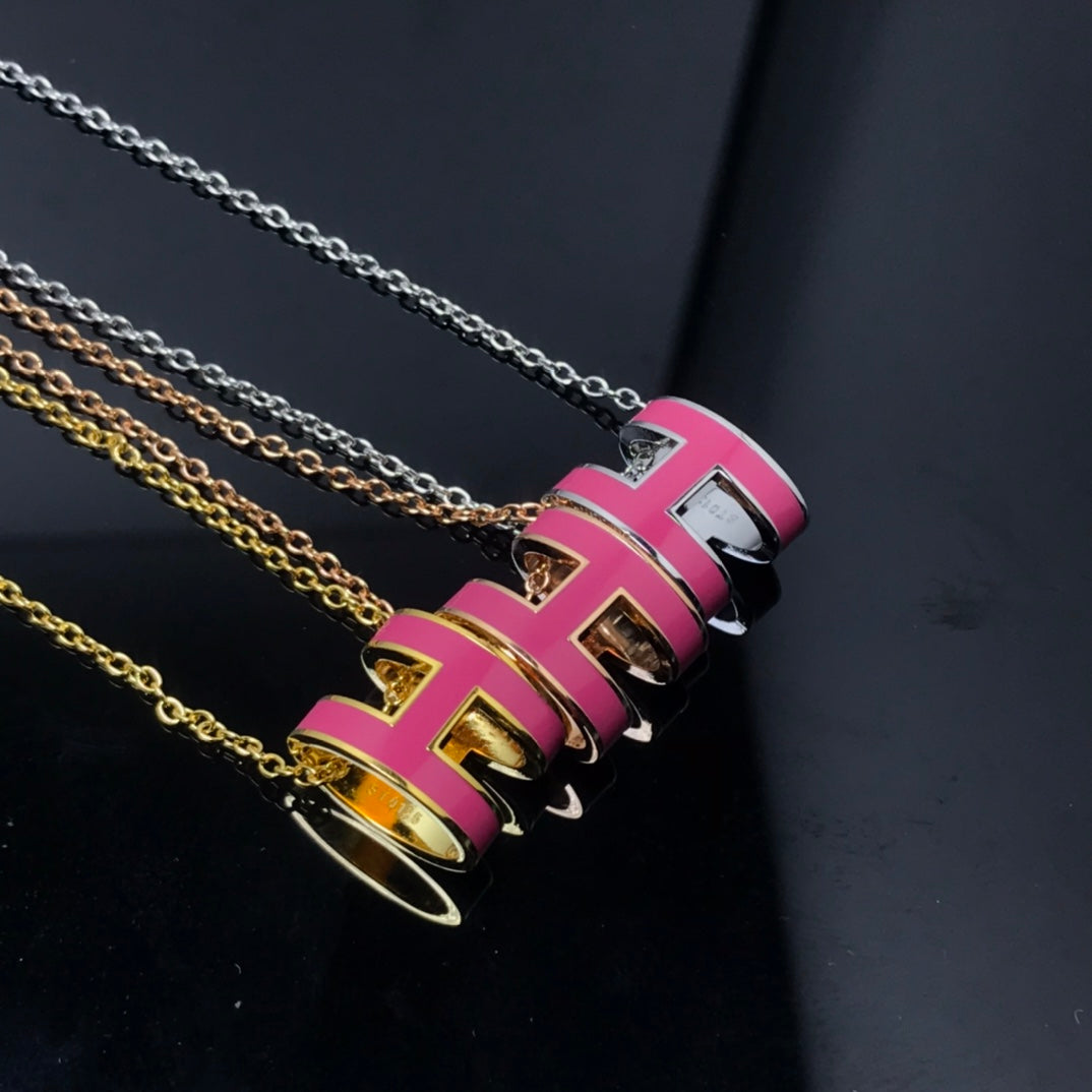 [sparkle Jewelry ]H NECKLACE PINK