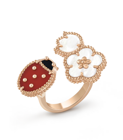 [sparkle Jewelry ]LUCKY 3 MOTIF ROSE GOLD RING