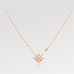 [sparkle Jewelry ]STAR PINK MOP 1 DIAMOND PINK GOLD NECKLACE