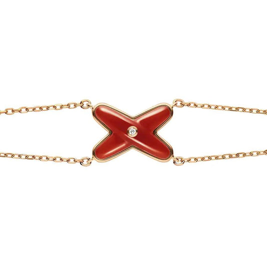 [Sparkle]JEUX ARMBAND CARNELIAN ROTGOLD 1 DIAMANT