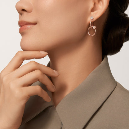 [sparkle Jewelery]JUSTE HALF DIAMOND DOUBLE EARRINGS