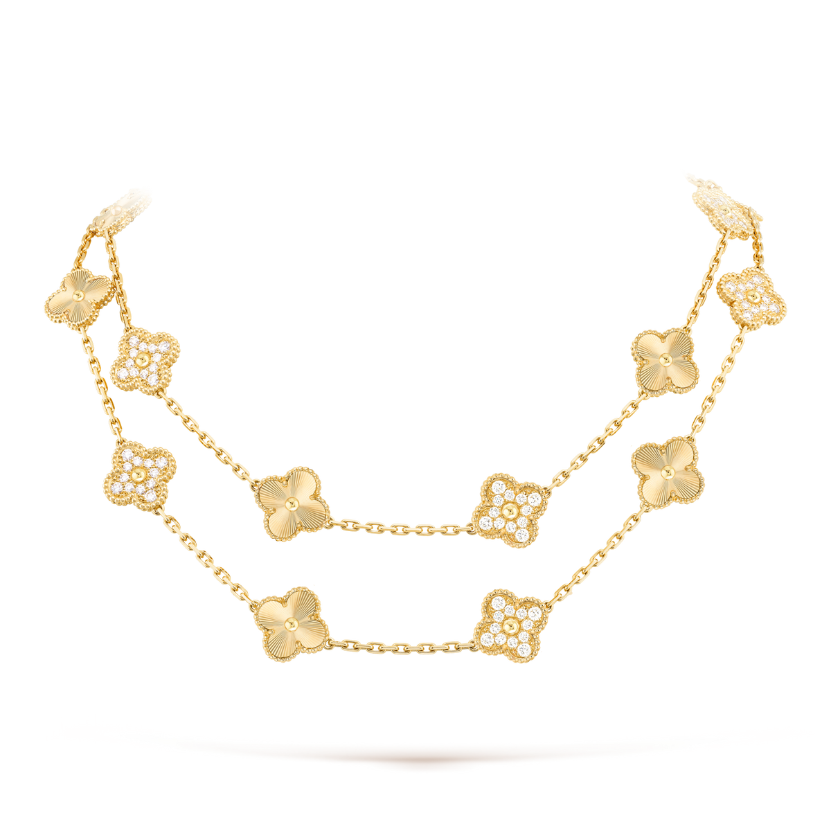 [sparkle Jewelry ]CLOVER 20 MOTIFS LASER DIAMOND NECKLACE