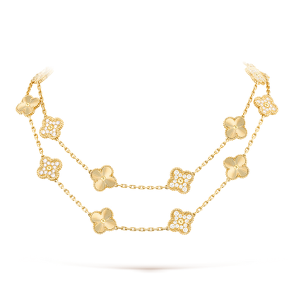 [sparkle Jewelry ]CLOVER 20 MOTIFS LASER DIAMOND NECKLACE
