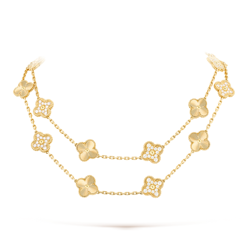 [sparkle Jewelry ]CLOVER 20 MOTIFS LASER DIAMOND NECKLACE