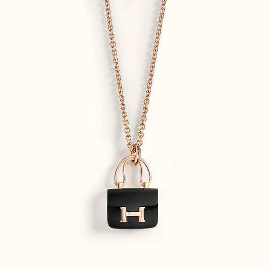 [Sparkle]CONSTANCE BLACK ANHÄNGER ROSÉGOLD HALSKETTE