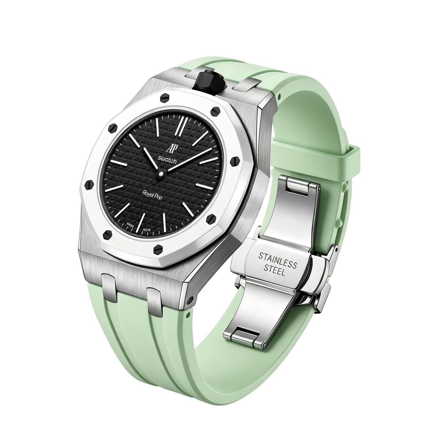 [Sparkle]Royal Oak Pop Exklusiv Stahlgehäuse & Silikonarmband mit Ladehalterung