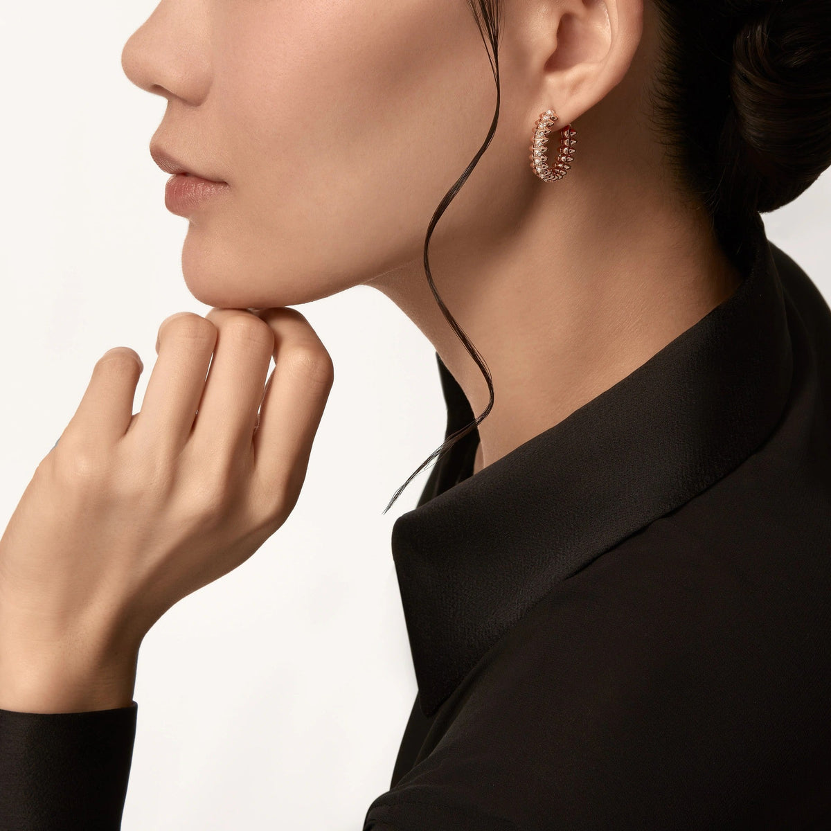 [sparkle Jewelery]CLASH FULL DIAMOND MEDIUM EARRINGS