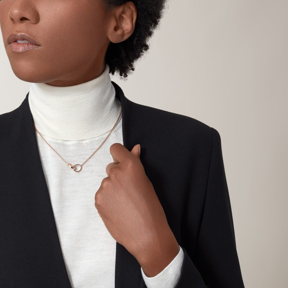 [sparkle Jewelery]LOVE DOUBLE RING NECKLACE