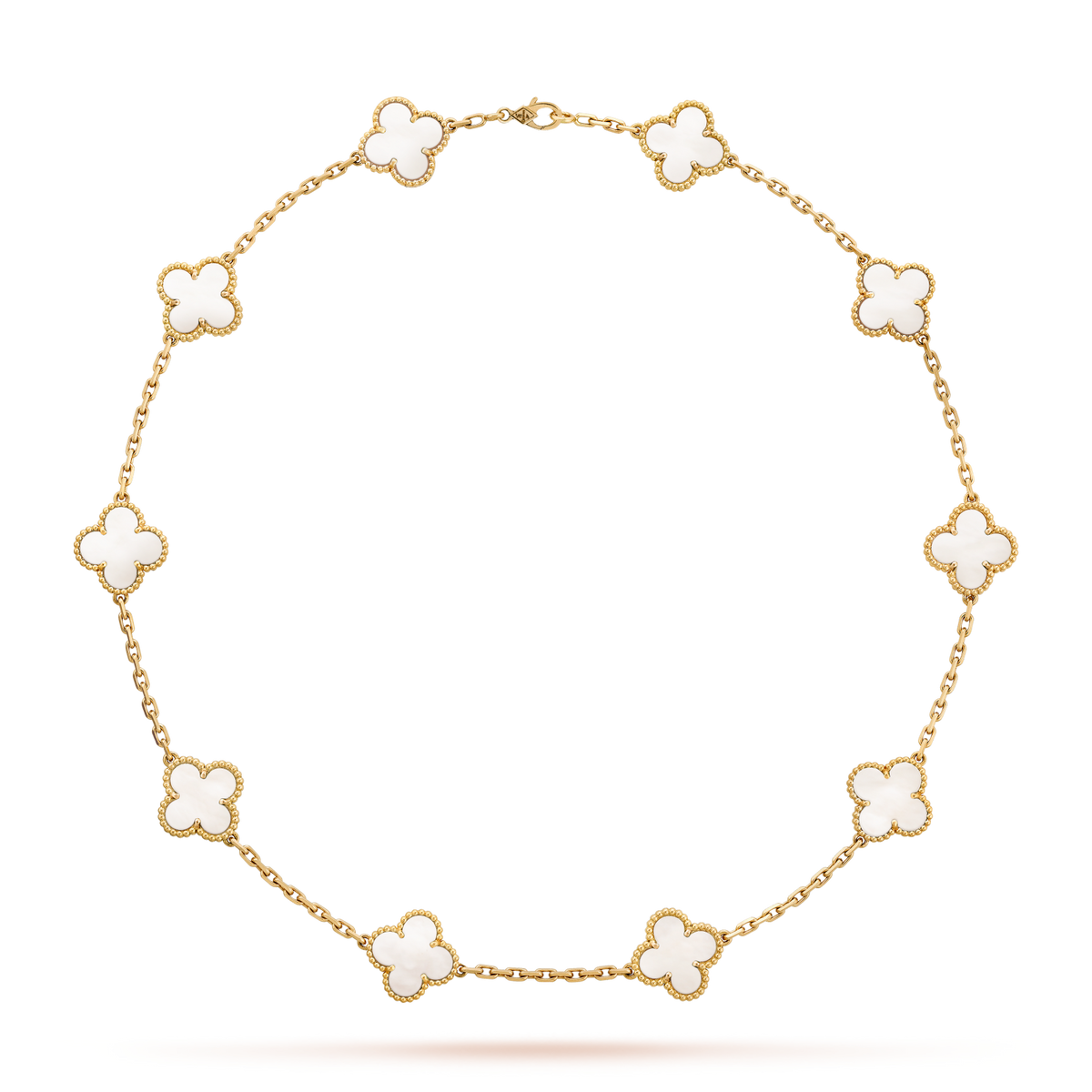 [sparkle Jewelry ]CLOVER 10 MOTIFS WHITE MOTHER OF PEARL NECKLACE