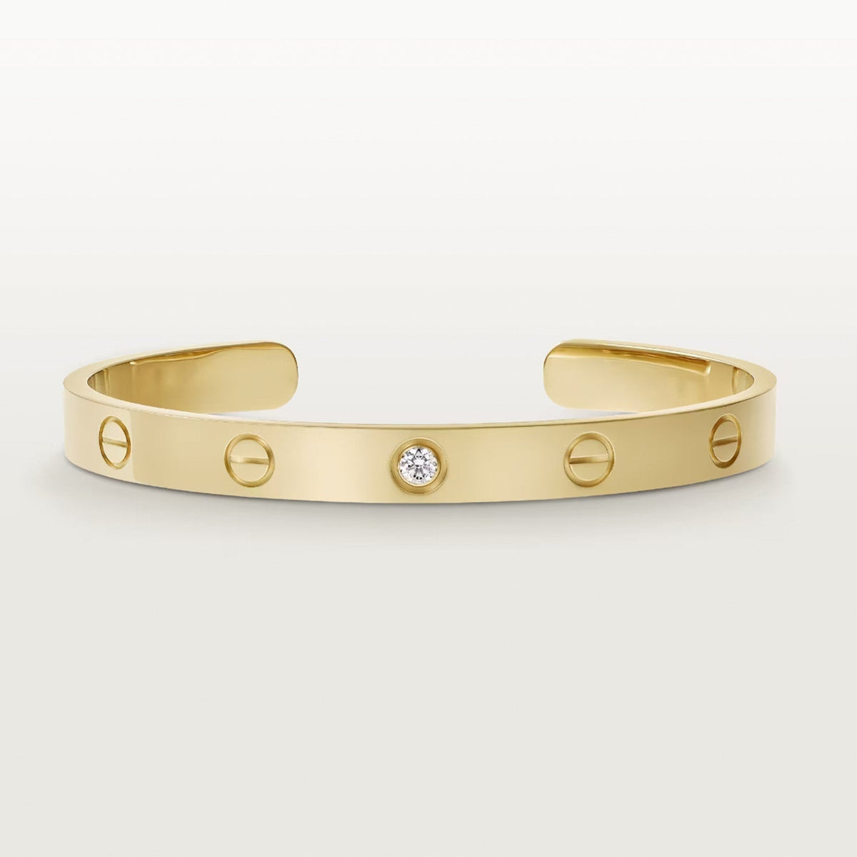 [sparkle Jewelery]LOVE BRACELET 6.1MM 1 DIAMOND OPEN CUFF