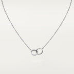 [sparkle Jewelery]LOVE DOUBLE RING HALF DIAMOND NECKLACE