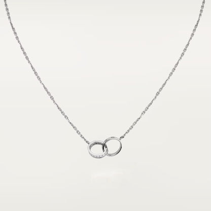 [sparkle Jewelery]LOVE DOUBLE RING HALF DIAMOND NECKLACE