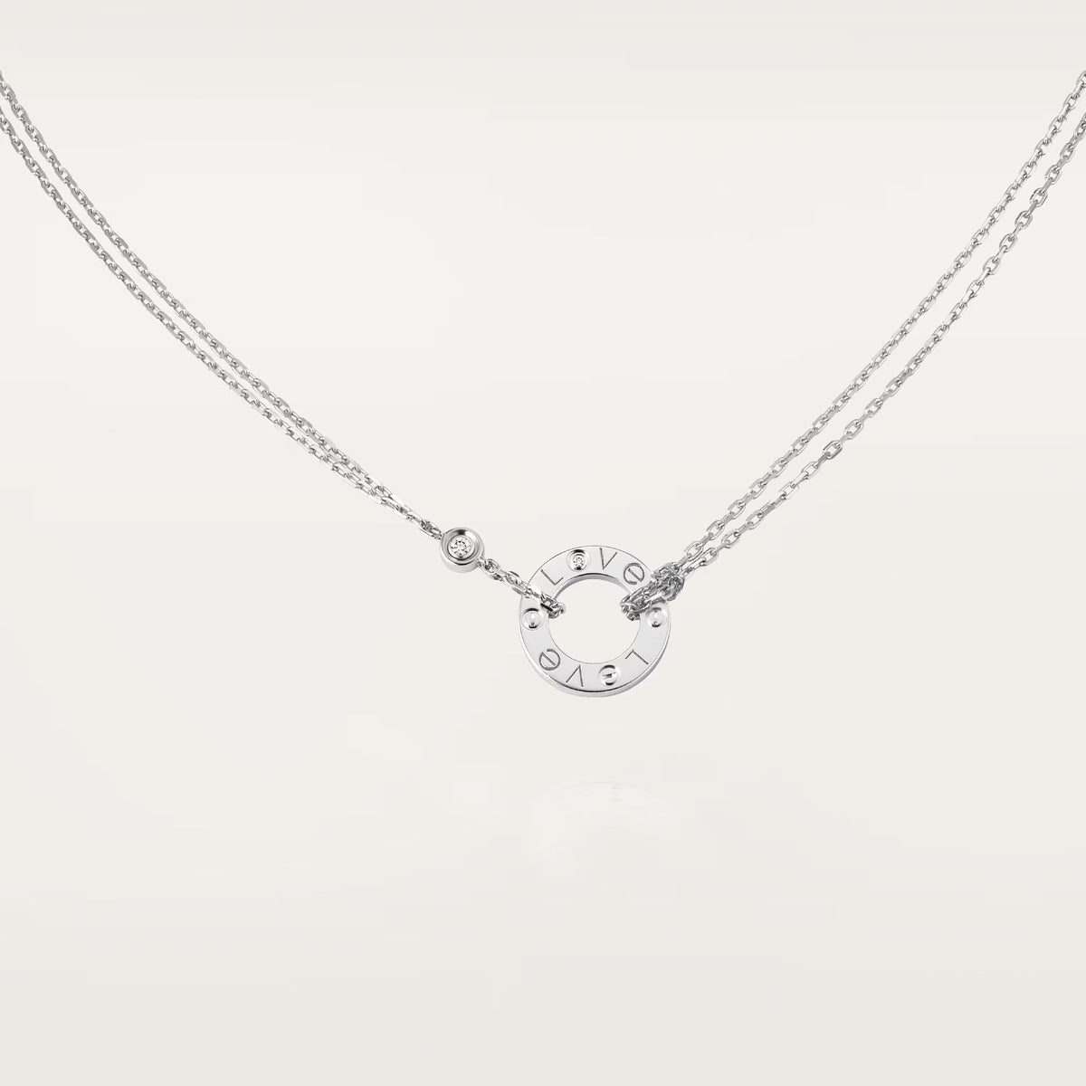 [sparkle Jewelery]LOVE NECKLACE 16MM 2 DIAMONDS