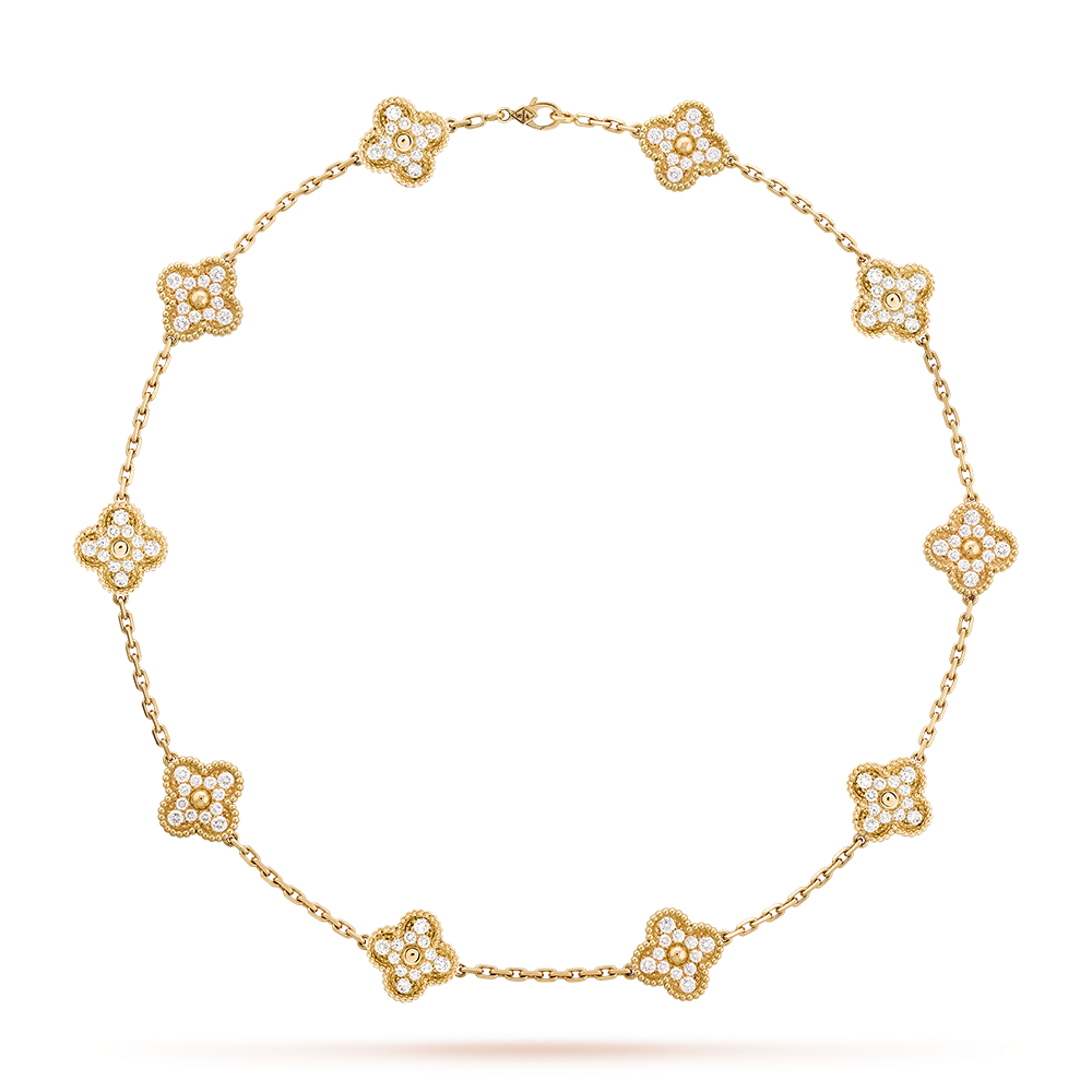 [sparkle Jewelry ]CLOVER 10 MOTIFS DIAMOND NECKLACE