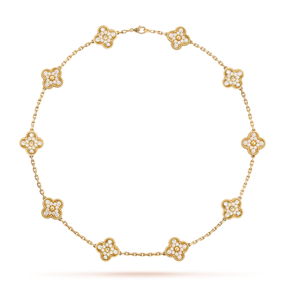 [sparkle Jewelry ]CLOVER 10 MOTIFS DIAMOND NECKLACE