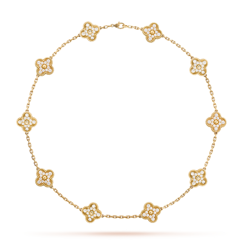 [sparkle Jewelry ]CLOVER 10 MOTIFS DIAMOND NECKLACE