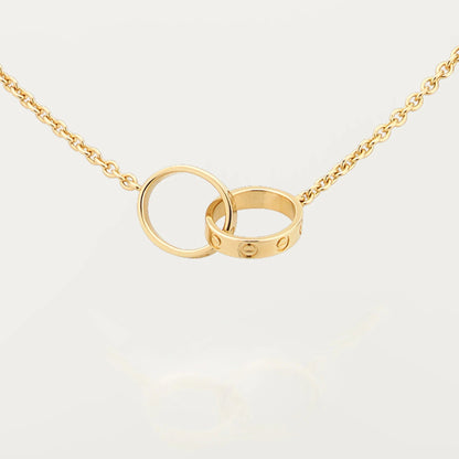 [sparkle Jewelery]LOVE DOUBLE RING NECKLACE