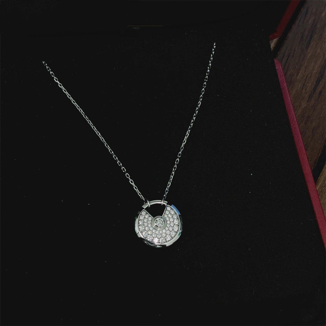 [sparkle Jewelry]AMULETTE SILVER FULL DIAMOND NECKLACE