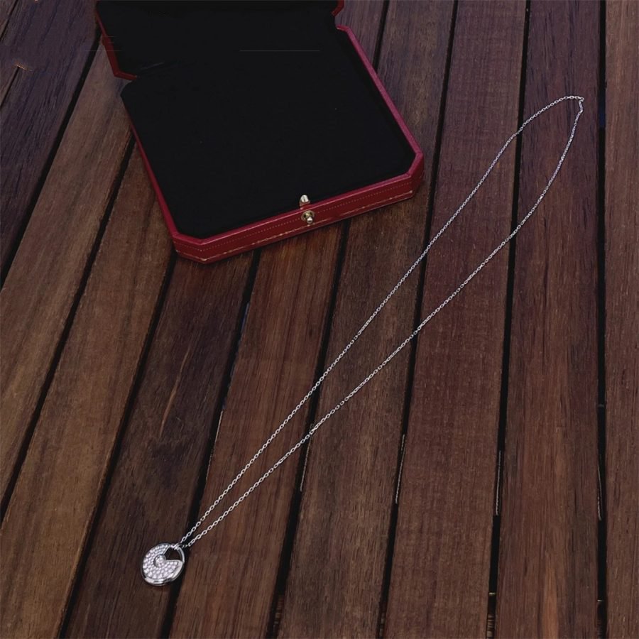[sparkle Jewelry]AMULETTE SILVER FULL DIAMOND NECKLACE