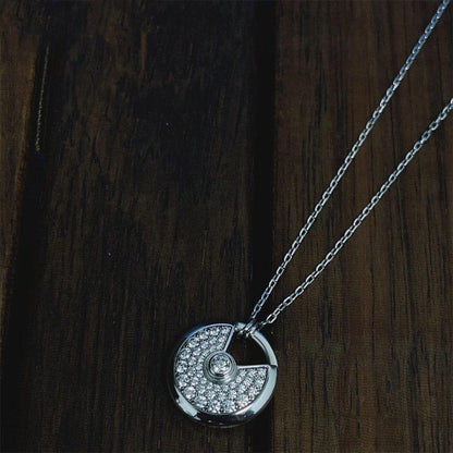 [sparkle Jewelry]AMULETTE SILVER FULL DIAMOND NECKLACE