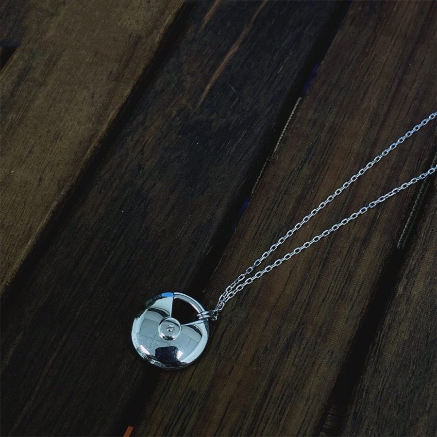 [sparkle Jewelry]AMULETTE SILVER FULL DIAMOND NECKLACE