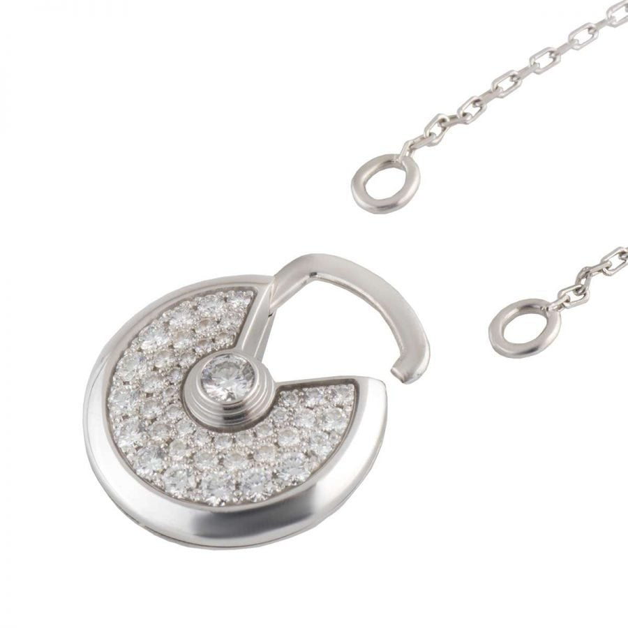 [sparkle Jewelry]AMULETTE SILVER FULL DIAMOND NECKLACE