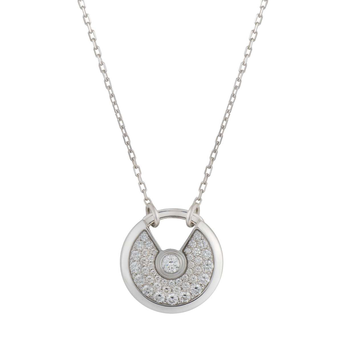 [sparkle Jewelry]AMULETTE SILVER FULL DIAMOND NECKLACE