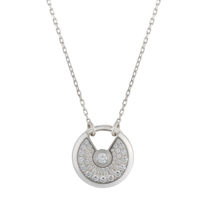 [sparkle Jewelry]AMULETTE SILVER FULL DIAMOND NECKLACE