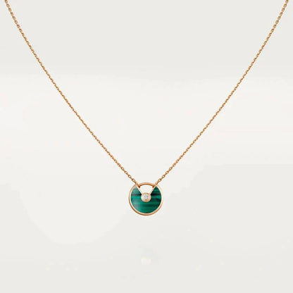 [sparkle Jewelry]AMULETTE ROSE GOLD MALACHITE NECKLACE