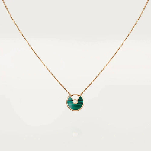 [sparkle Jewelry]AMULETTE ROSE GOLD MALACHITE NECKLACE