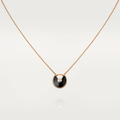 [sparkle Jewelry]AMULETTE ROSE GOLD ONYX NECKLACE
