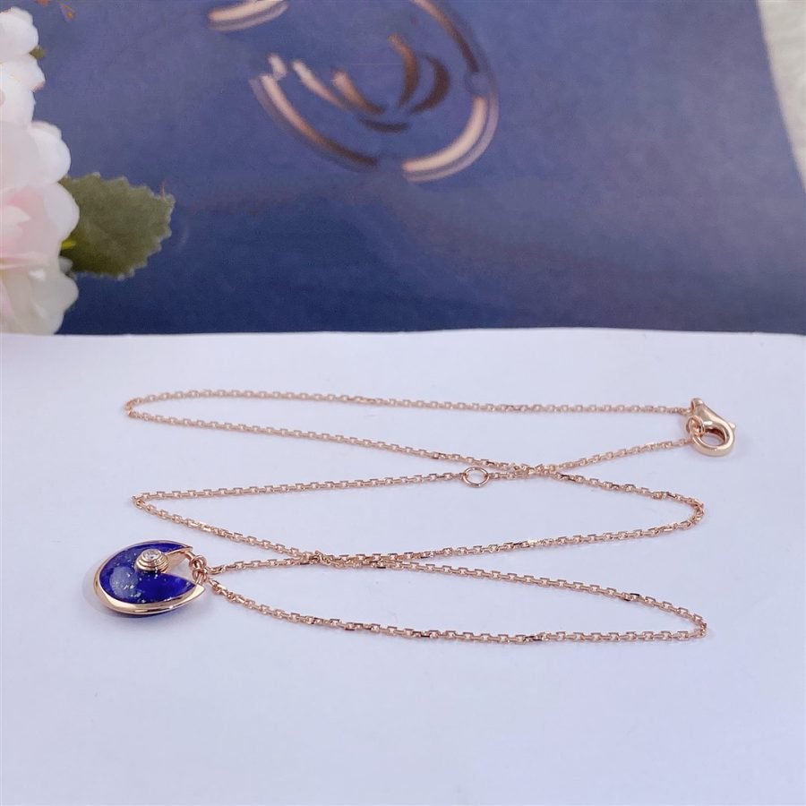 [sparkle Jewelry]AMULETTE ROSE GOLD AGATE NECKLACE