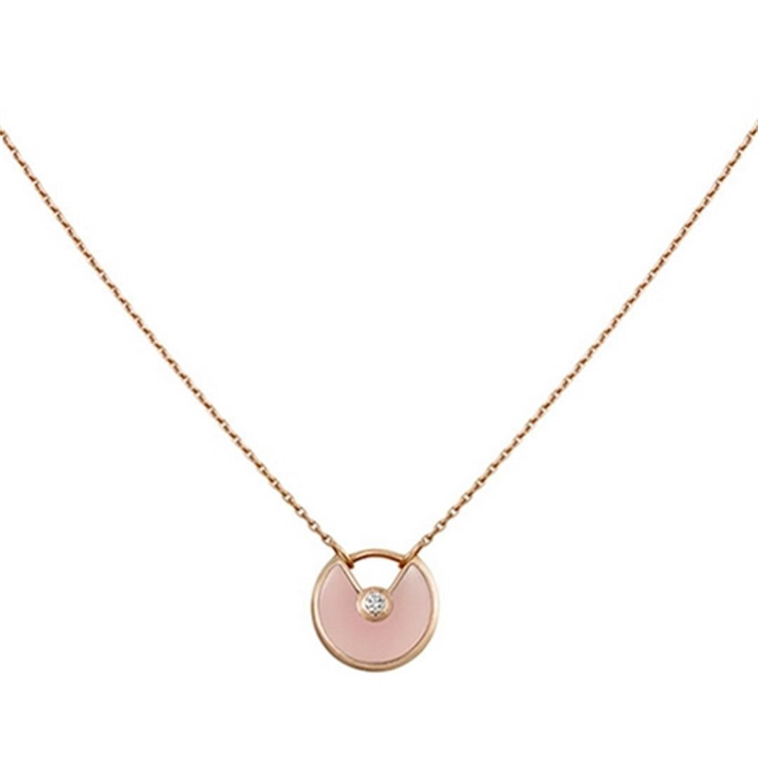 [sparkle Jewelry]AMULETTE ROSE GOLD PINK MOP NECKLACE