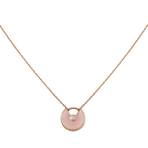 [sparkle Jewelry]AMULETTE ROSE GOLD PINK MOP NECKLACE